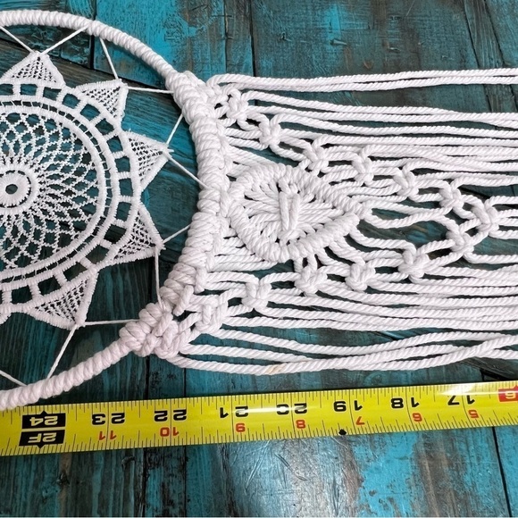 𝅺MACRAME Bohemian  White Dreamcatcher - Picture 5 of 7